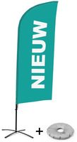 Syna Beach Flag Alu Wind Complete Set Nieuw Turquoise Nederlands Kruisvoet - BFAW310-CB30-WB-I82