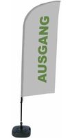Syna Beach Flag Alu Wind Complete Set Uitgang Grijs Duits ECO Printmateriaal - BFAW310-WT21-I104ECO