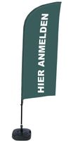 Syna Beach Flag Alu Wind Complete Set hier Melden Grijs Duits - BFAW310-WT21-I112
