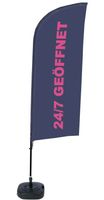 Syna Beach Flag Alu Wind Complete Set Open 24/7 Duits - BFAW310-WT21-I130
