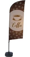 Syna Beach Flag Alu Wind Complete Set Koffie Engels ECO Printmateriaal - BFAW310-WT21-I132ECO