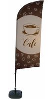 Syna Beach Flag Alu Wind Complete Set Koffie Frans - BFAW310-WT21-I514