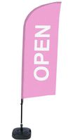 Syna Beach Flag Alu Wind Complete Set Open Roze Engels ECO Printmateriaal - BFAW310-WT21-I55ECO