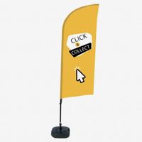 Syna Beach Flag Alu Wind Complete Set Click & Collect Geel Engels ECO Printmateriaal - BFAW310-WT21-I628ECO