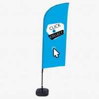 Syna Beach Flag Alu Wind Complete Set Click & Collect Blauw Engels - BFAW310-WT21-I630