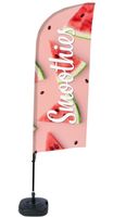 Syna Beach Flag Alu Wind Complete Set Smoothies Watermeloen ECO Printmateriaal - BFAW310-WT21-I75ECO