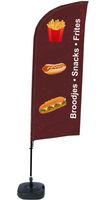 Syna Beach Flag Alu Wind Complete Set Snacks Nederlands - BFAW310-WT21-I97
