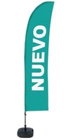 Syna Beach Flag Budget Wind Complete Set Nieuw Turquoise Spaans ECO Printmateriaal - BFBL-WT21-17-I153ECO