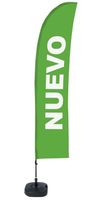 Syna Beach Flag Budget Wind Complete Set Nieuw Groen Spaans ECO Printmateriaal - BFBL-WT21-17-I154ECO