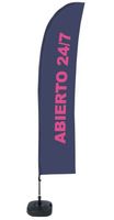 Syna Beach Flag Budget Wind Complete Set Open 24/7 Spaans ECO Printmateriaal - BFBL-WT21-17-I170ECO