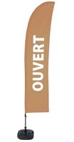 Syna Beach Flag Budget Wind Complete Set Geopend Bruin Frans ECO Printmateriaal - BFBL-WT21-17-I491ECO