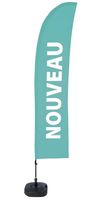 Syna Beach Flag Budget Wind Complete Set Nieuw Turqoise Frans ECO Printmateriaal - BFBL-WT21-17-I499ECO