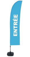 Syna Beach Flag Budget Wind Complete Set Ingang Blauw Frans ECO Printmateriaal - BFBL-WT21-17-I599ECO