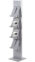 Syna Brochurerek Totem Zilver met Stalen Legplanken - BRT4S