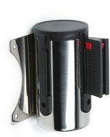 Syna Afzetpaal Flexi Wandmontage Chroom met 3 M Zwarte Trekband - BSBWSBLACK