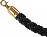 Syna Zwart Gedraaid Koord met Gouden Clips - BSRRPGLDBLACK