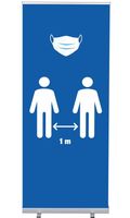 Syna Roll-Banner Budget 85 Complete Set Mondkapje en 1 Meter Afstand Blauw - RBB085LSFI621
