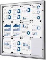 Syna Vergrendelbaar Notitiebord Indoor Zilver 12x A4 - SCS12XA4