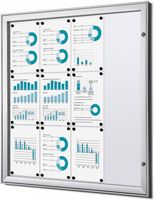 Syna Vergrendelbaar Notitiebord Indoor B1 Brandwerend Zilver 12x A4 - SCS12XA4B1