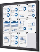 Syna Vergrendelbaar Notitiebord Indoor Zilver 12x A4 RAL7016 - SCS12XA4C7016JS