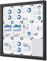 Syna Vergrendelbaar Notitiebord Indoor Zwart 12x A4 - SCS12XA4C9005