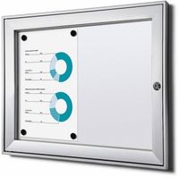 Syna Vergrendelbaar Notitiebord Indoor B1 Brandwerend Zilver 2x A4 - SCS2XA4B1