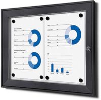 Syna Vergrendelbaar Notitiebord Indoor Zilver 2x A4 RAL7016 - SCS2XA4C7016JS