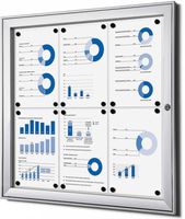 Syna Vergrendelbaar Notitiebord Indoor Zilver 6x A4 - SCS6XA4
