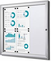 Syna Vergrendelbaar Notitiebord Indoor B1 Brandwerend Zilver 6x A4 - SCS6XA4B1