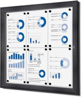 Syna Vergrendelbaar Notitiebord Indoor Zilver 6x A4 RAL7016 - SCS6XA4C7016JS
