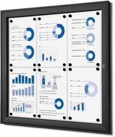 Syna Vergrendelbaar Notitiebord Indoor Zwart 6x A4 - SCS6XA4C9005