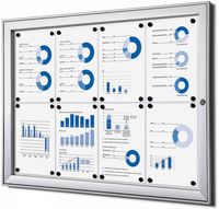 Syna Vergrendelbaar Notitiebord Indoor Zilver 8x A4 - SCS8XA4