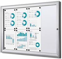 Syna Vergrendelbaar Notitiebord Indoor B1 Brandwerend Zilver 8x A4 - SCS8XA4B1