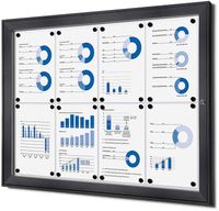 Syna Vergrendelbaar Notitiebord Indoor Zilver 8x A4 RAL7016 - SCS8XA4C7016JS