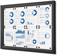 Syna Vergrendelbaar Notitiebord Indoor Zwart 8x A4 - SCS8XA4C9005
