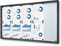 Syna Vergrendelbaar Notitiebord met Schuifdeuren Slim 10 X A4 Antraciet - SCSLG10XA4C7016JS