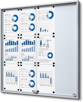 Syna Vergrendelbaar Notitiebord met Schuifdeuren Slim 12x A4 - SCSLG12XA4