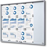 Syna Vergrendelbaar Notitiebord met Schuifdeuren Slim 15x A4 - SCSLG15XA4
