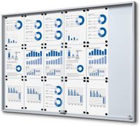 Syna Vergrendelbaar Notitiebord met Schuifdeuren Slim 18x A4 - SCSLG18XA4