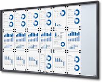 Syna Vergrendelbaar Notitiebord met Schuifdeuren Slim 21 X A4 Antraciet - SCSLG21XA4C7016JS