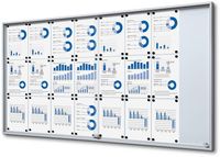 Syna Vergrendelbaar Notitiebord met Schuifdeuren Slim 24x A4 - SCSLG24XA4