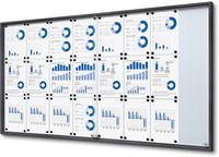 Syna Vergrendelbaar Notitiebord met Schuifdeuren Slim 24 X A4 Antraciet - SCSLG24XA4C7016JS