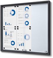 Syna Vergrendelbaar Notitiebord met Schuifdeuren Slim 6 X A4 Antraciet - SCSLG6XA4C7016JS