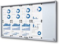 Syna Indoor Vergrendelbaar Notitiebord met Schuifdeuren Slim met Veiligheidshoeken 10 X A4 - SCSLR10XA4