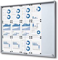 Syna Indoor Vergrendelbaar Notitiebord met Schuifdeuren Slim met Veiligheidshoeken 15 X A4 - SCSLR15XA4