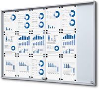 Syna Indoor Vergrendelbaar Notitiebord met Schuifdeuren Slim met Veiligheidshoeken 18 X A4 - SCSLR18XA4