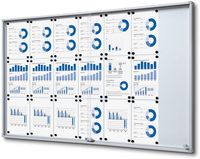 Syna Indoor Vergrendelbaar Notitiebord met Schuifdeuren Slim met Veiligheidshoeken 21 X A4 - SCSLR21XA4