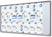 Syna Indoor Vergrendelbaar Notitiebord met Schuifdeuren Slim met Veiligheidshoeken 24 X A4 - SCSLR24XA4