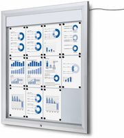 Syna Vergrendelbaar Notitiebord Outdoor Verlicht Logo met Gasveer 12x A4 - SCT12XA4PHLED