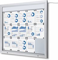 Syna Vergrendelbaar Notitiebord Outdoor Verlicht Logo met Gasveer 15x A4 - SCT15XA4PHLED